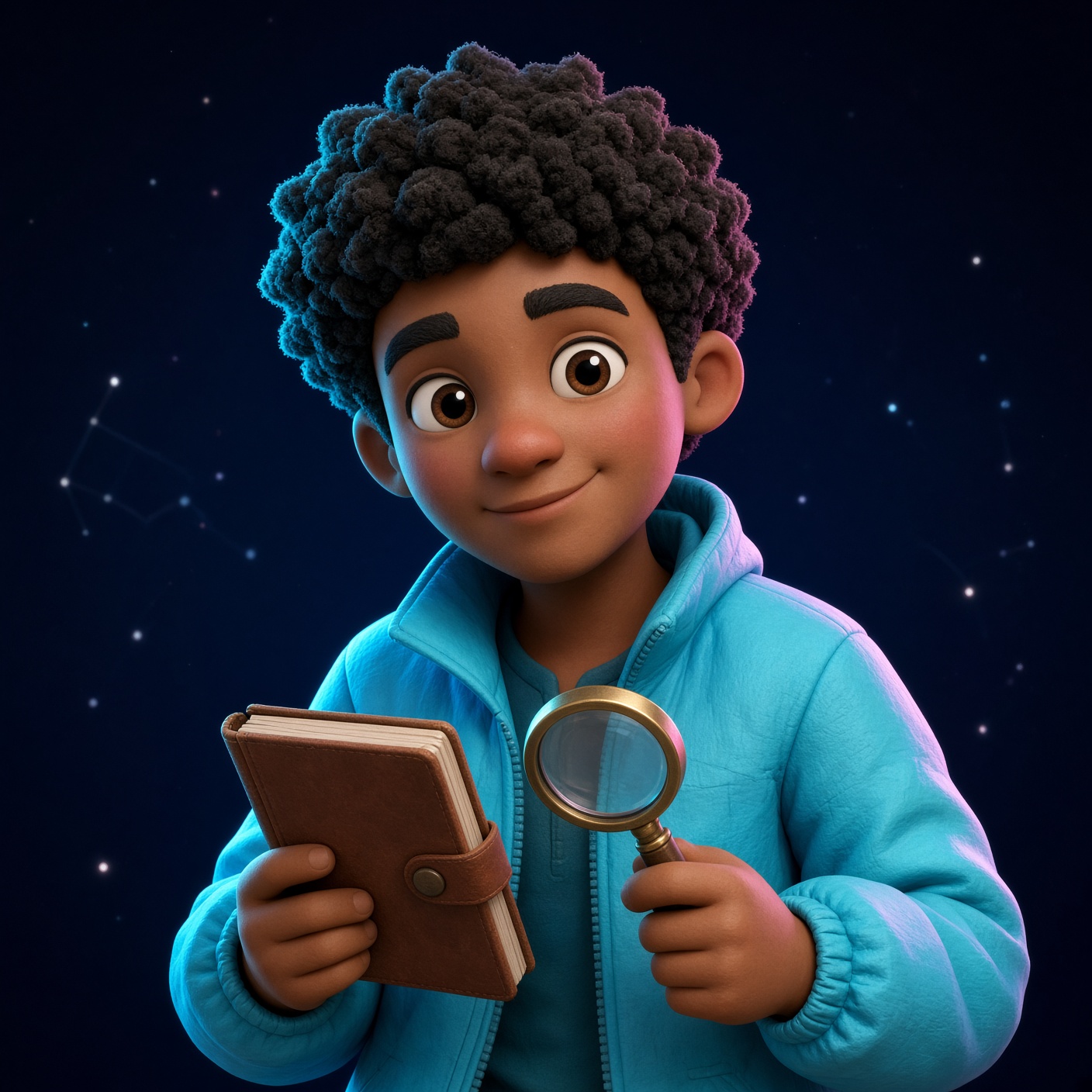 Scout, a curious teammate with a notebook and magnifying glass